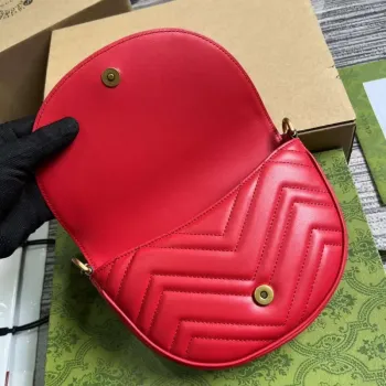 Gucci 746431 GG Marmont Matelassé Chain Mini Bag Red