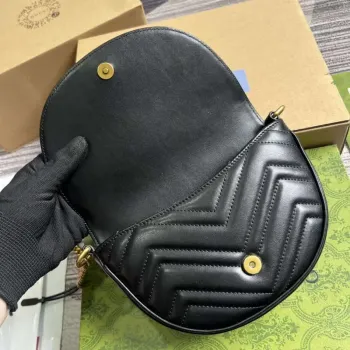 Gucci 746431 GG Marmont Matelassé Chain Mini Bag Black