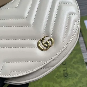 Gucci 746431 GG Marmont Matelassé Chain Mini Bag White
