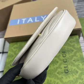 Gucci 746431 GG Marmont Matelassé Chain Mini Bag White