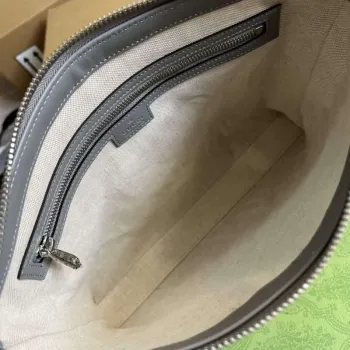 Gucci 696009 GG Embossed Medium Messenger Bag Gray