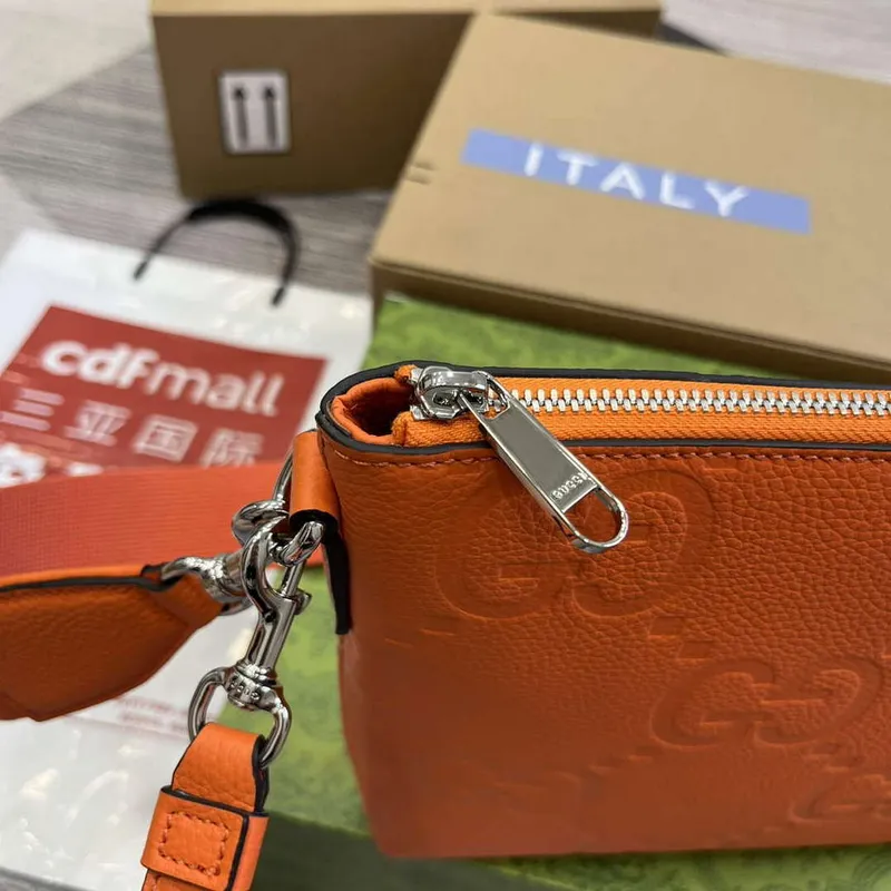 Gucci 696009 Jumbo GG Medium Messenger Bag Orange