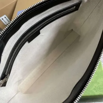 Gucci 696009 GG Embossed Medium Messenger Bag Black