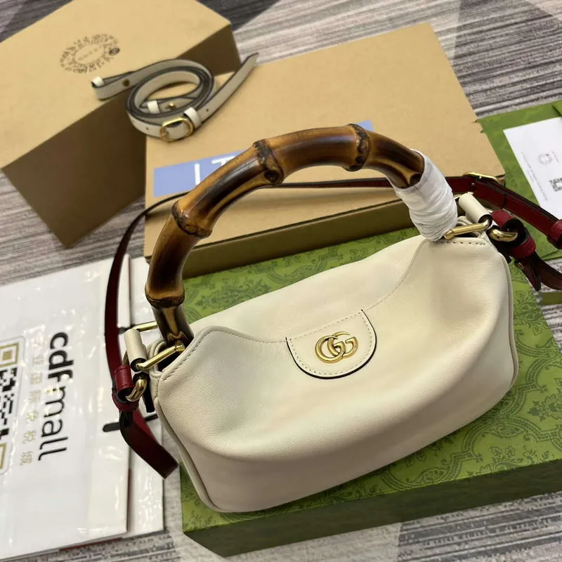Gucci 746251 Gucci Diana Small Shoulder Bag White