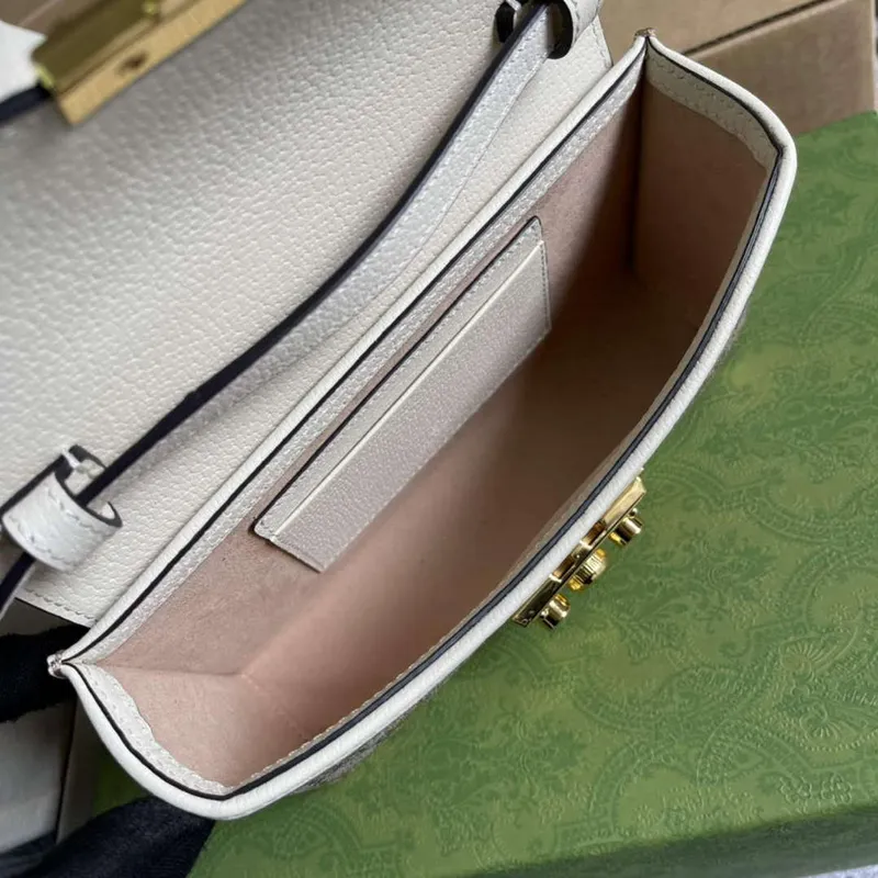 Gucci 652683 Padlock Mini Bag White leather