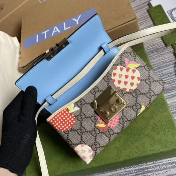Gucci 652683 Padlock Mini Bag Blue and White