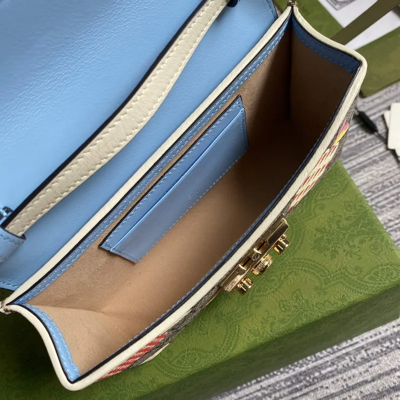 Gucci 652683 Padlock Mini Bag Blue and White