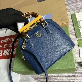 Gucci 715775 Gucci Diana Mini Tote Bag Royal blue leather