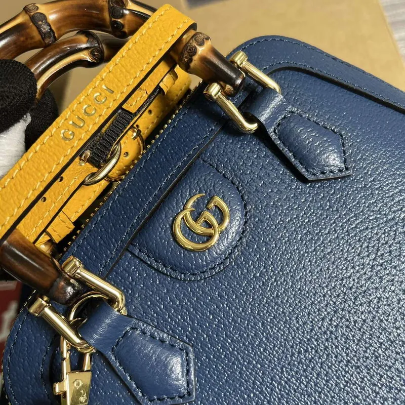 Gucci 715775 Gucci Diana Mini Tote Bag Royal blue leather