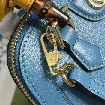 Gucci 715775 Gucci Diana Mini Tote Bag Blue leather