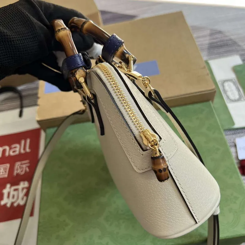 Gucci 715775 Gucci Diana Mini Tote Bag White leather