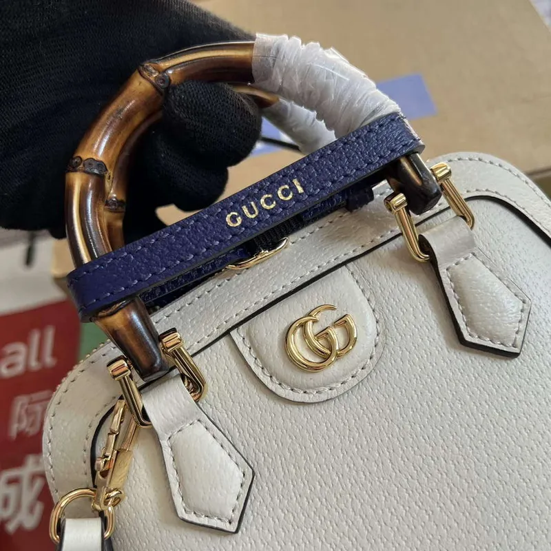 Gucci 715775 Gucci Diana Mini Tote Bag White leather