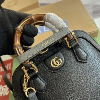 Gucci 715775 Gucci Diana Mini Tote Bag Black leather
