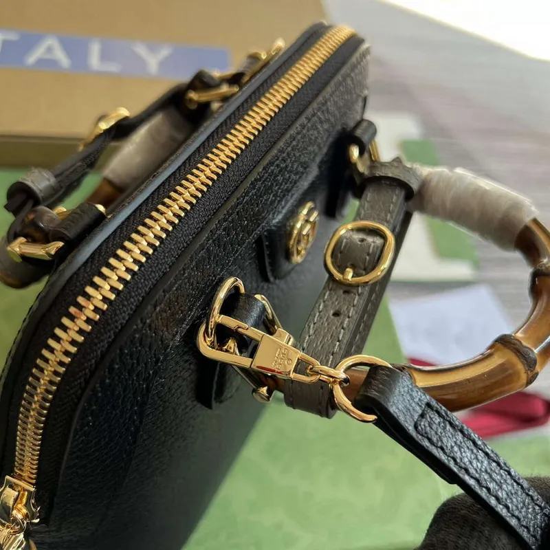 Gucci 715775 Gucci Diana Mini Tote Bag Black leather