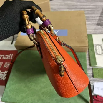 Gucci 715775 Gucci Diana Mini Tote Bag Orange leather