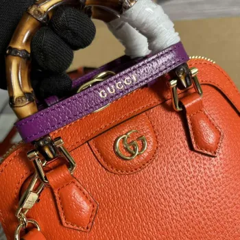 Gucci 715775 Gucci Diana Mini Tote Bag Orange leather