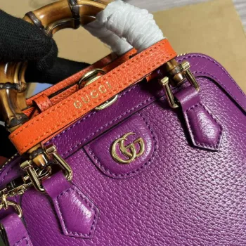 Gucci 715775 Gucci Diana Mini Tote Bag Purple leather
