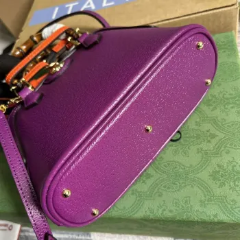 Gucci 715775 Gucci Diana Mini Tote Bag Purple leather