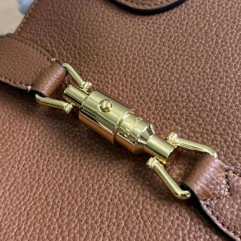 Gucci 727810 Jackie 1961 Small Natural Grain Tote Bag Brown