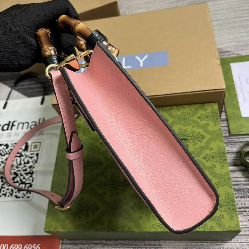 Gucci 739079 Diana Mini Tote Bag Pink leather