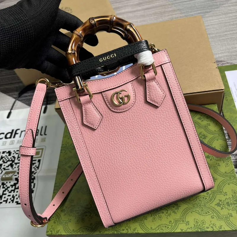 Gucci 739079 Diana Mini Tote Bag Pink leather