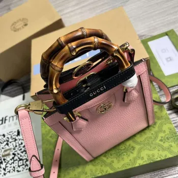 Gucci 739079 Diana Mini Tote Bag Pink leather