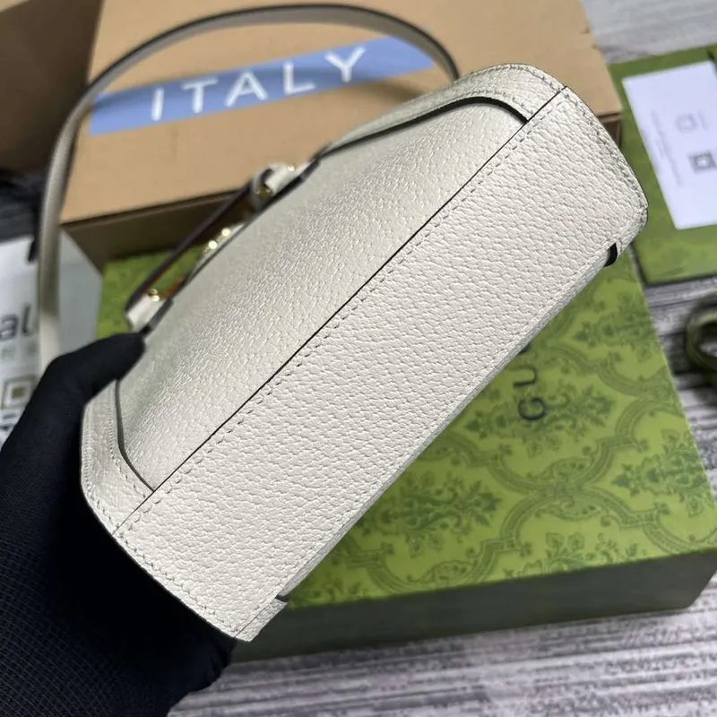 Gucci 739079 Diana Mini Tote Bag White Leather