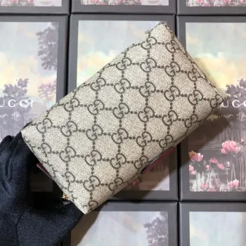 Gucci 611001 GG Ophidia GG Cosmetic Case Beige &Red