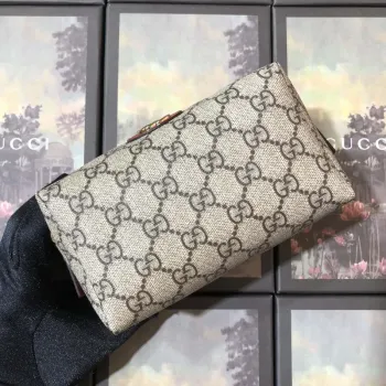 Gucci 611001 GG Ophidia GG Cosmetic Case Beige &Red