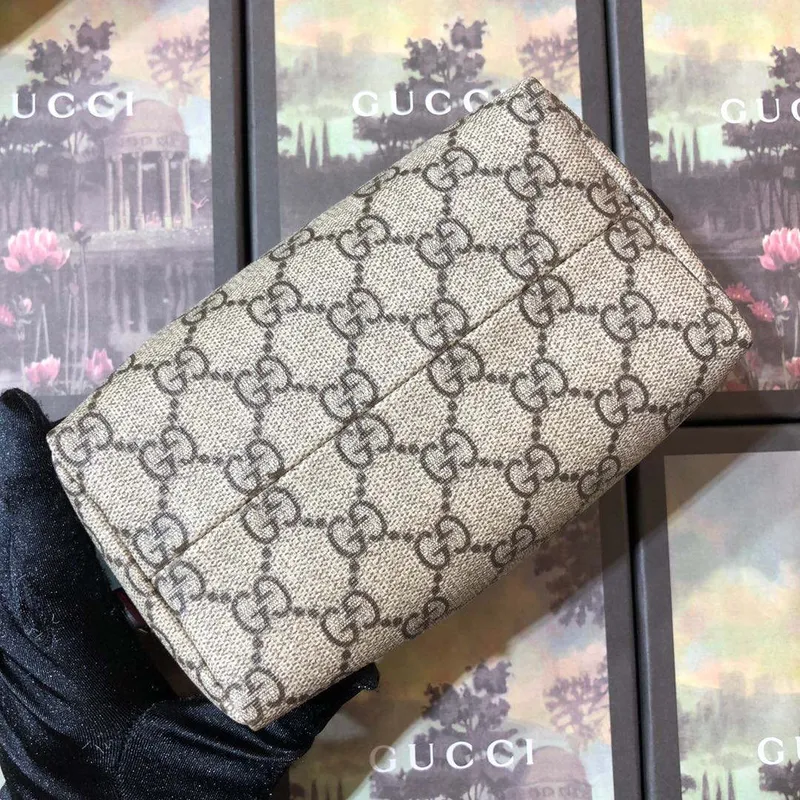 Gucci 611001 GG Ophidia GG Cosmetic Case Beige Brown