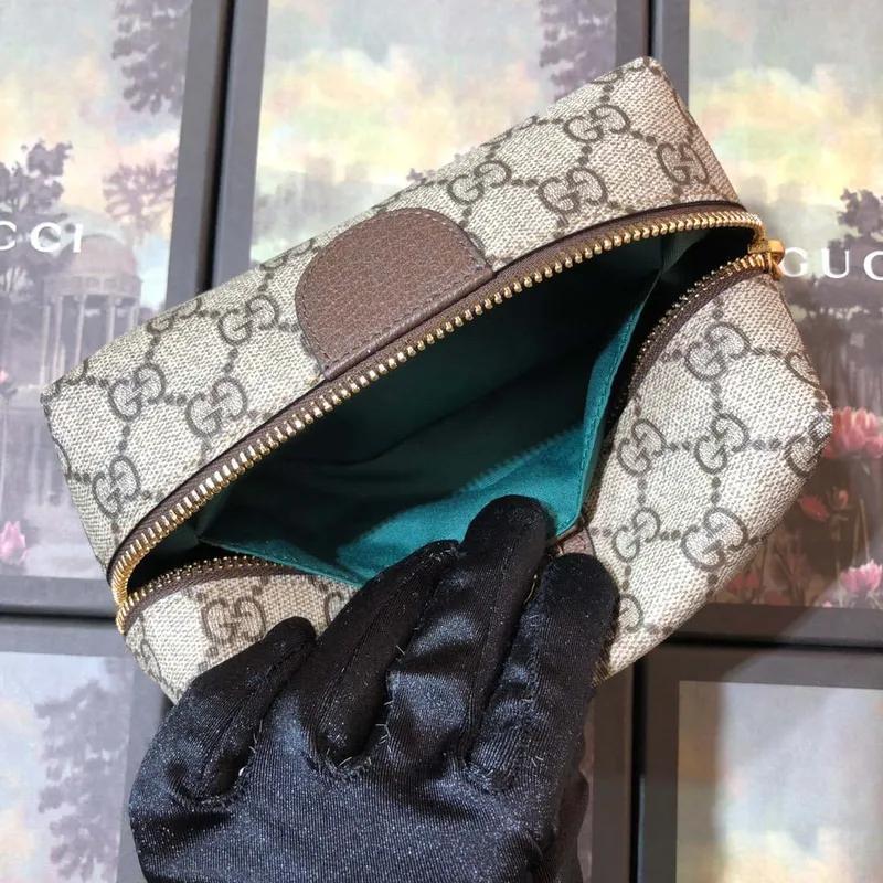 Gucci 611001 GG Ophidia GG Cosmetic Case Beige Brown