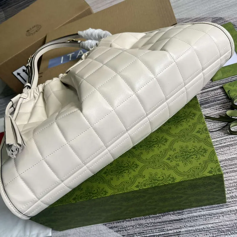 Gucci 746210 Gucci Deco Medium Tote Bag White