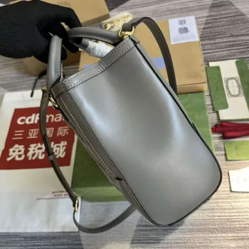 Gucci 728309 GG Matelassé Mini Top Handle Bag Grey
