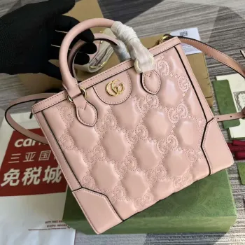 Gucci 728309 GG Matelassé Mini Top Handle Bag Pink
