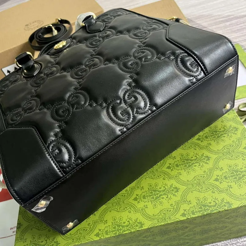 Gucci 728236 GG Matelassé Tote Black