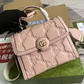 Gucci 736877 GG Matelassé Handbag Pink
