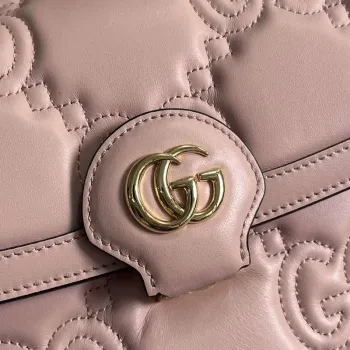 Gucci 736877 GG Matelassé Handbag Pink