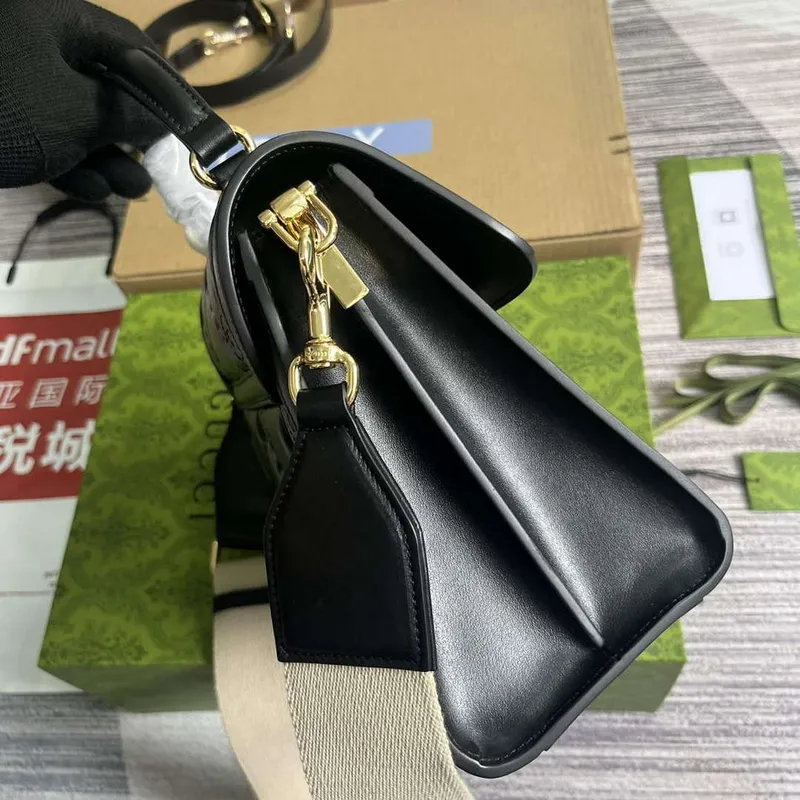 Gucci 736877 GG Matelassé Handbag Black