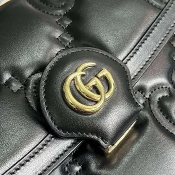 Gucci 736877 GG Matelassé Handbag Black