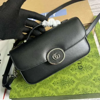 Gucci 739722 Petite GG Mini Shoulder Bag Black