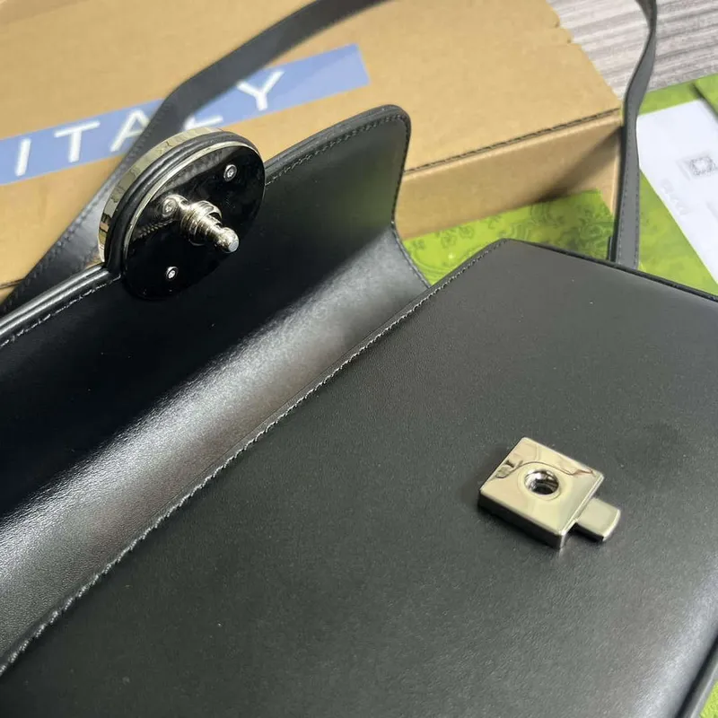 Gucci 739722 Petite GG Mini Shoulder Bag Black