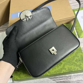 Gucci 739722 Petite GG Mini Shoulder Bag Black