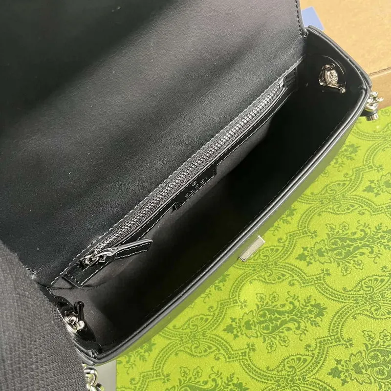Gucci 739722 Petite GG Mini Shoulder Bag Black