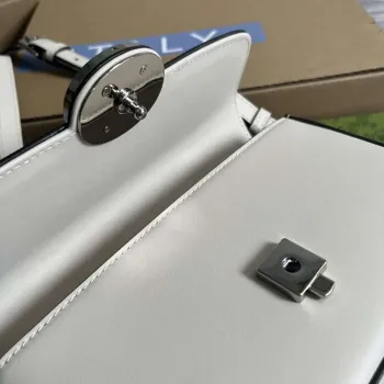 Gucci 739722 Petite GG Mini Shoulder Bag White