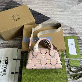 Gucci 724606 Ophidia GG animal print mini bag light pink