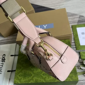 Gucci 724606 Ophidia GG animal print mini bag light pink