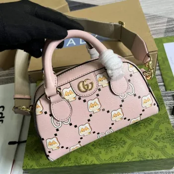 Gucci 724606 Ophidia GG animal print mini bag light pink