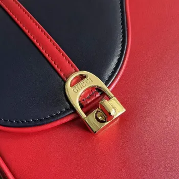 Gucci 740988 Equestrian inspired shoulder bag Blue and red