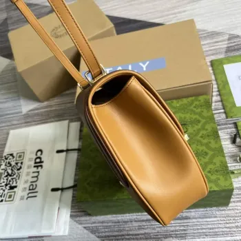 Gucci 740988 Equestrian inspired shoulder bag Cuir and brown