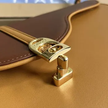 Gucci 740988 Equestrian inspired shoulder bag Cuir and brown